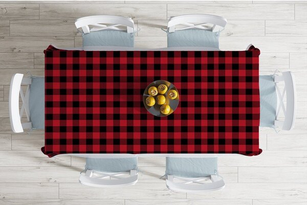 Ubrus s příměsí bavlny Minimalist Cushion Covers Tartan, 140 x 180 cm