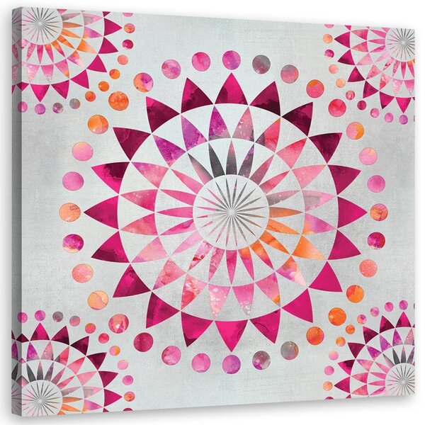 Obraz na plátně Mandala fialový a růžový orientální vzor - Andrea Haase Rozměry: 30 x 30 cm