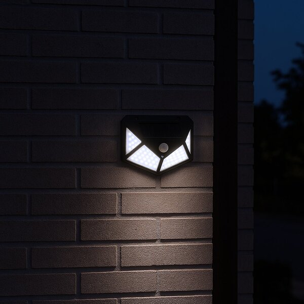 Exteriérové ​​solární nástěnné LED svítidlo Batman, 1x LED 3w, černá, pohybový senzor