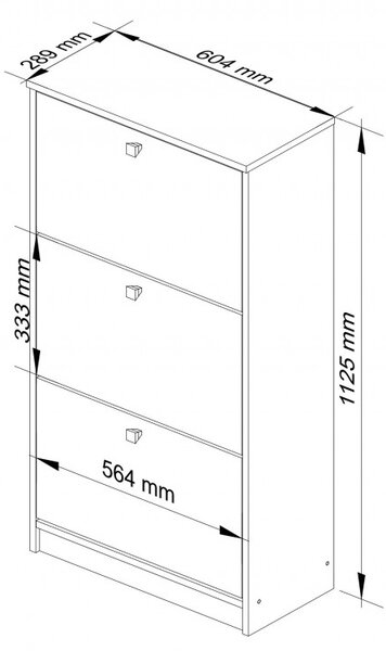 Ak furniture Botník Marienne 60 cm - 3 dvířka bílý/černý