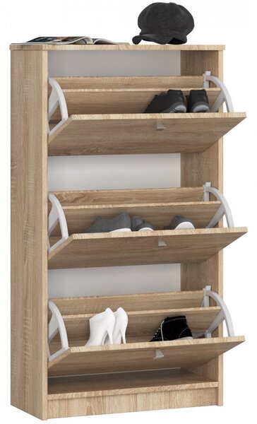 Ak furniture Botník Marienne 60 cm - 3 dvířka dub sonoma
