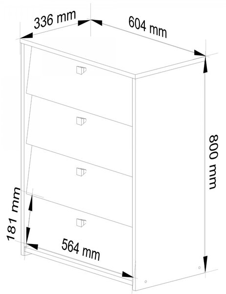 Ak furniture Botník Marienne 60 cm - 4 dvířka bílý