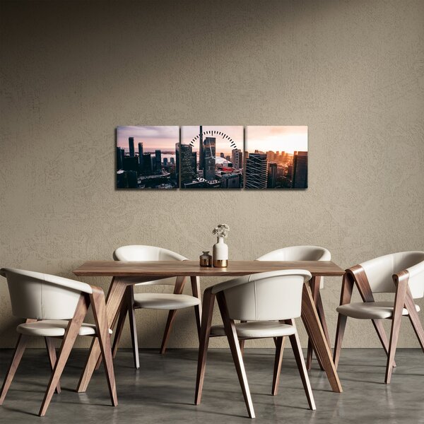 Obraz - Výhled na centrum města (s hodinami) (90x30 cm)