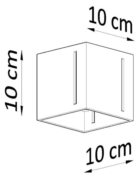 Bílé stropní svítidlo s kovovým stínidlem 10x10 cm Pax – Sollux
