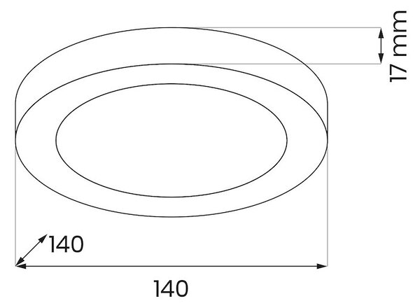 Stropní LED svítidlo Evora Round, 1x LED 6w, 3000-6000k, 3CCT, b
