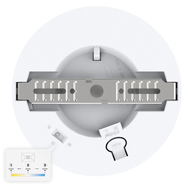Stropní LED svítidlo Evora Round, 1x LED 6w, 3000-6000k, 3CCT, w