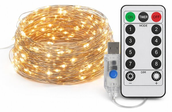 LED světelný závěs Mery, 3x3m, ovladač