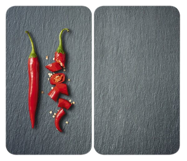 Sada 2 skleněných krytů na sporák Wenko Cayenne, 52 x 30 cm