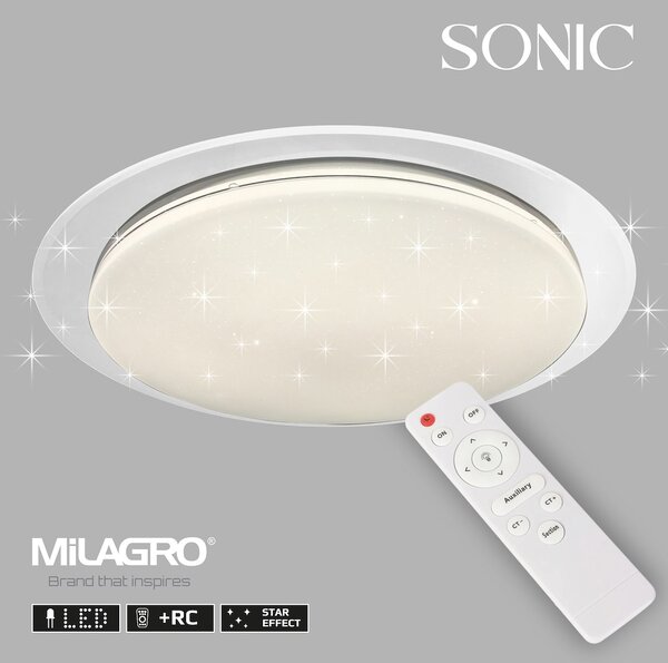 Stropní LED svítidlo Sonic, 1x LED 24w, 3000-6000k, w, (fi 40cm), s ovladačem