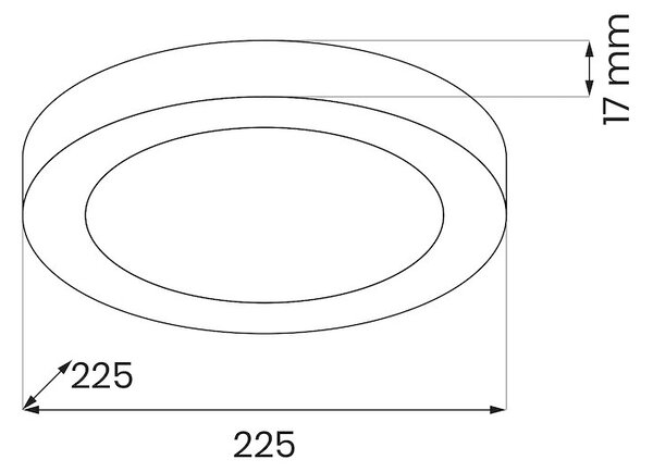 Stropní LED svítidlo Evora Round, 1x LED 18w, 3000-6000k, 3CCT, b
