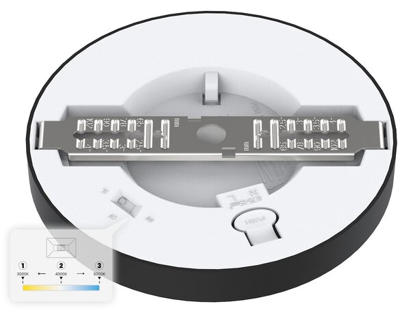 Stropní LED svítidlo Evora Round, 1x LED 6w, 3000-6000k, 3CCT, b