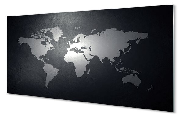 Obraz na skle Černém pozadí White mapa 100x50 cm