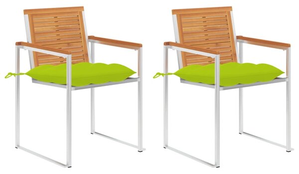 Zahradní židle s poduškami 2 ks masivní akáciové dřevo a ocel 3061514