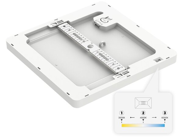 Stropní LED svítidlo Evora Square, 1x LED 12w, 3000-6000k, 3CCT, w