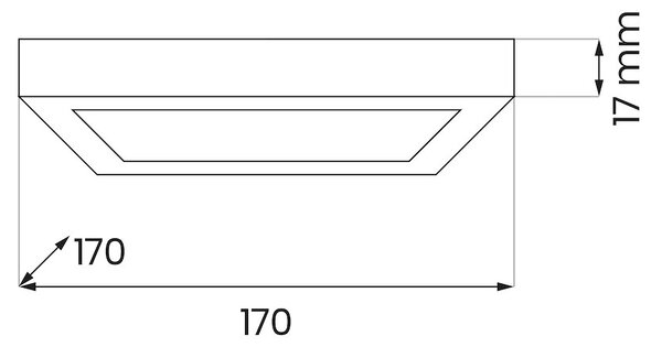 Stropní LED svítidlo Evora Square, 1x LED 12w, 3000-6000k, 3CCT, b