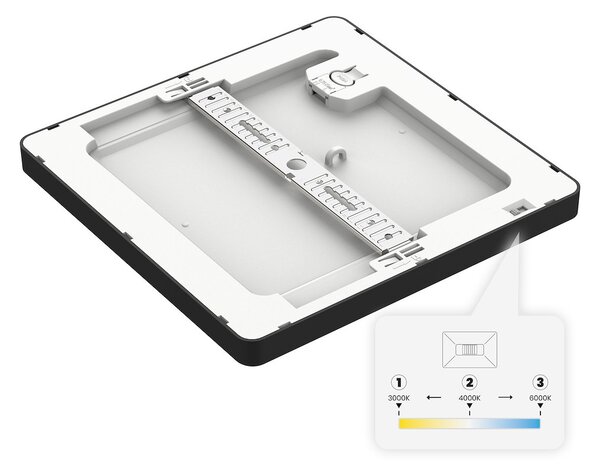 Stropní LED svítidlo Evora Square, 1x LED 12w, 3000-6000k, 3CCT, b