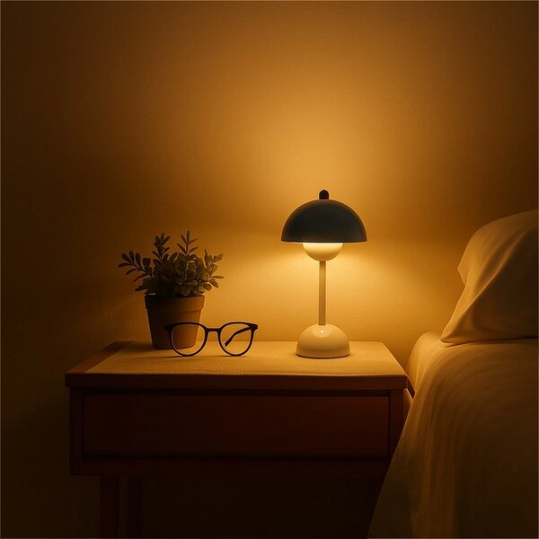 Stolní lampa Costa, 1x bílé stínítko, w