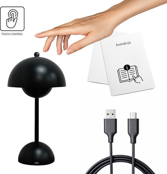 Stolní lampa Costa, 1x černé stínítko, b