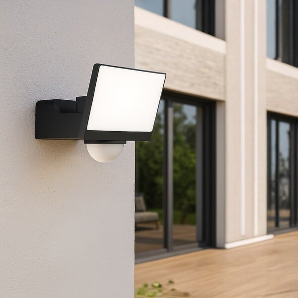 Exteriérové ​​nástěnné LED svítidlo Davos, 1x LED 30w, 4000k, černá, pohybový senzor