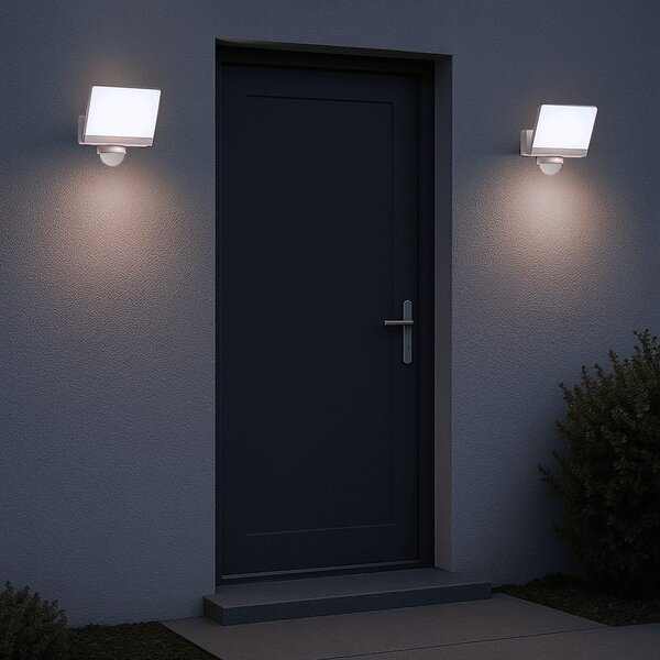 Exteriérové ​​nástěnné LED svítidlo Davos, 1x LED 30w, 4000k, bílá, pohybový senzor