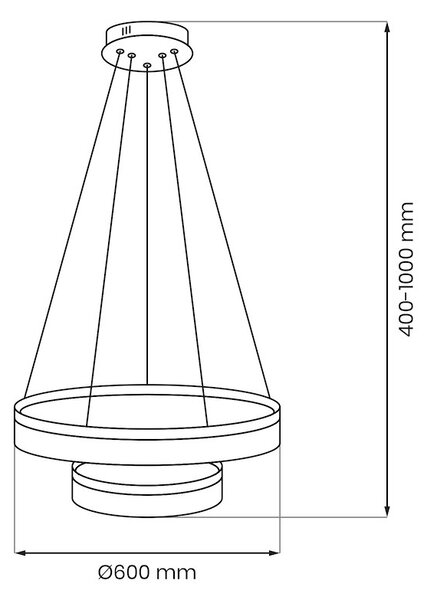 Závěsné LED svítidlo Gala, 2x LED 54w, 4000k, s