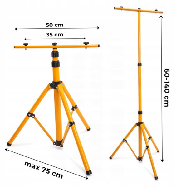 BERGE Stativ na reflektor dvojitý - žlutý - 160cm