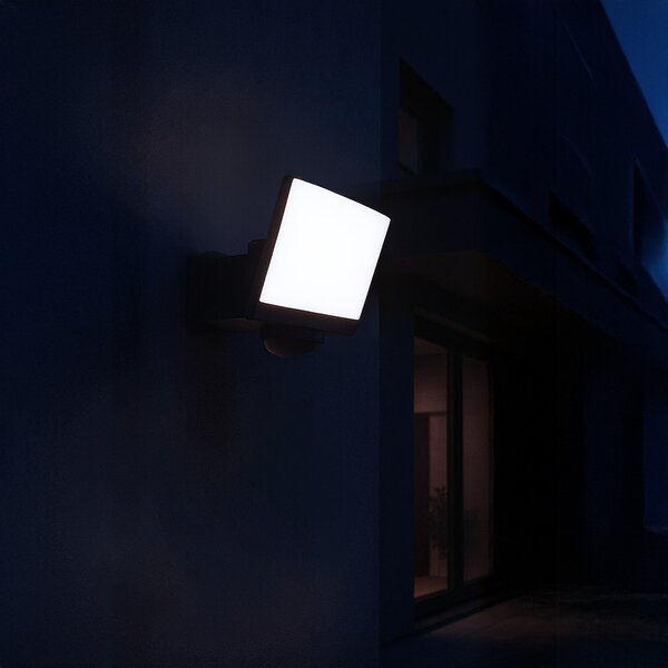Exteriérové ​​nástěnné LED svítidlo Davos, 1x LED 30w, 4000k, černá, pohybový senzor