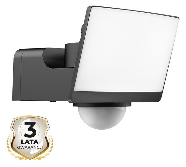 Exteriérové ​​nástěnné LED svítidlo Davos, 1x LED 30w, 4000k, černá, pohybový senzor