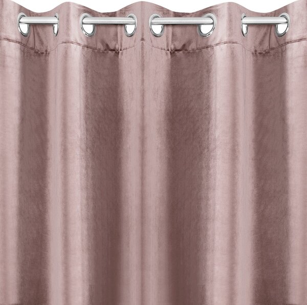 ZATEMŇOVACÍ ZÁVĚS NA KROUŽCÍCH RIA 140X250 CM PÚDROVĚ RŮŽOVÁ