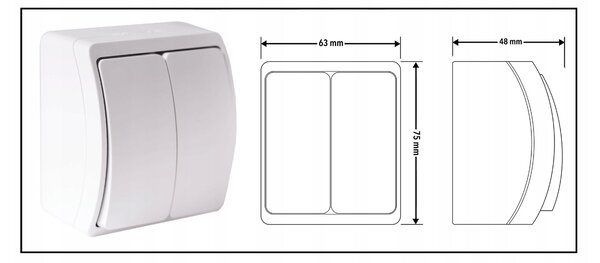 VIPLAST Dvojitý spínač světla 230V