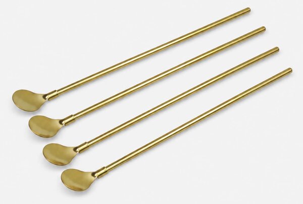 Sinsay - Sada koktejlových lžiček 4 pack - zlatá