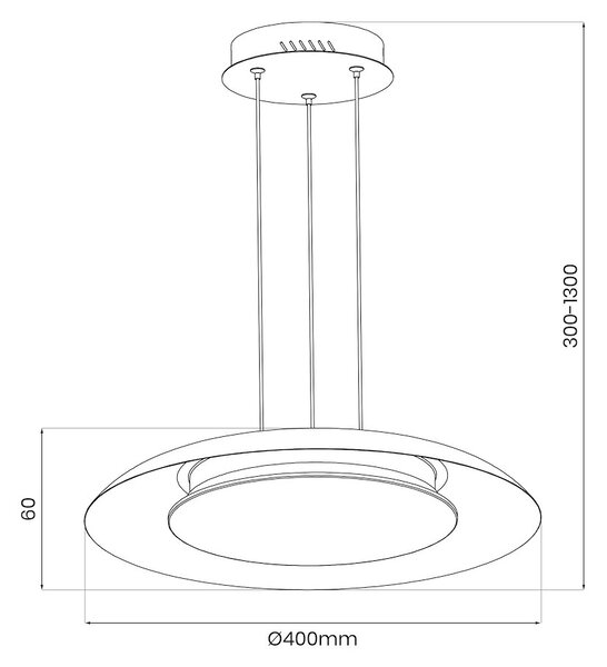 Závěsné LED svítidlo Piattino, 1x LED 30w, 3000-6000k, b/g