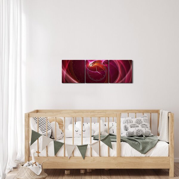 Obraz - Světelné linky (s hodinami) (90x30 cm)