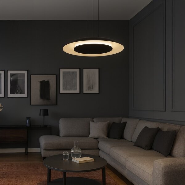 Závěsné LED svítidlo Piattino, 1x LED 30w, 3000-6000k, b/w
