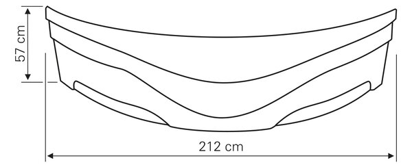 Aqualine Aqualine, DUNAJ II 150 boční panel, výška 57 cm, včetně montážní sady, G1355