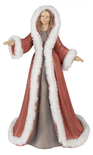 Figurka tančící ženy v kožichu – 40 cm