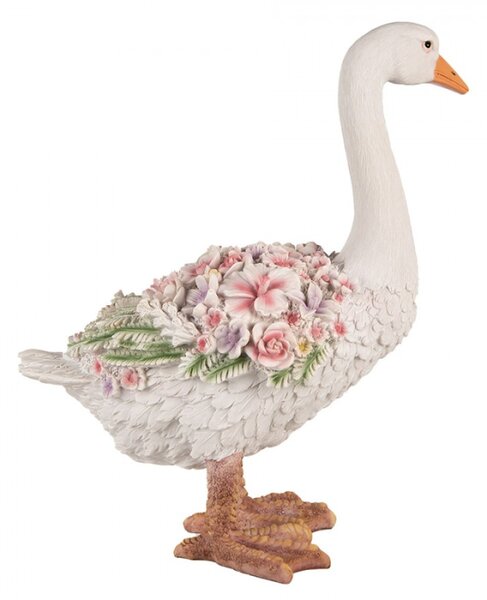 Socha kachny nesoucí kvítí – 45 cm