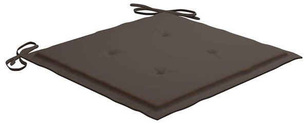 Skládací židle s polštáři v barvě taupe, 2 ks, masivní teakové dřevo 3062495