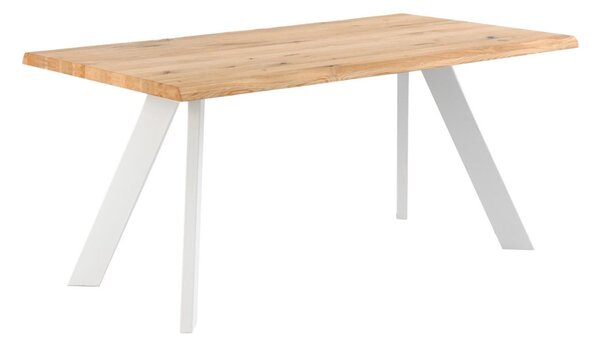 Dubový jídelní stůl Somcasa Lucina 140 x 90 cm s bílou podnoží
