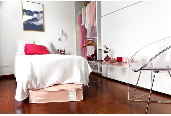 Vakuový plastový úložný box pod postel 65x45x15,5 cm Pink Edition – Compactor