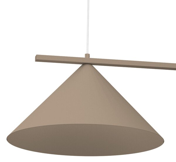 Závěsné svítidlo Capital, 2x tmavě obéžové kovové stínítko, (fi 46cm), be