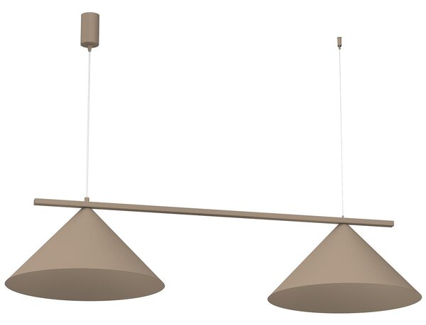 Závěsné svítidlo Capital, 2x tmavě obéžové kovové stínítko, (fi 46cm), be