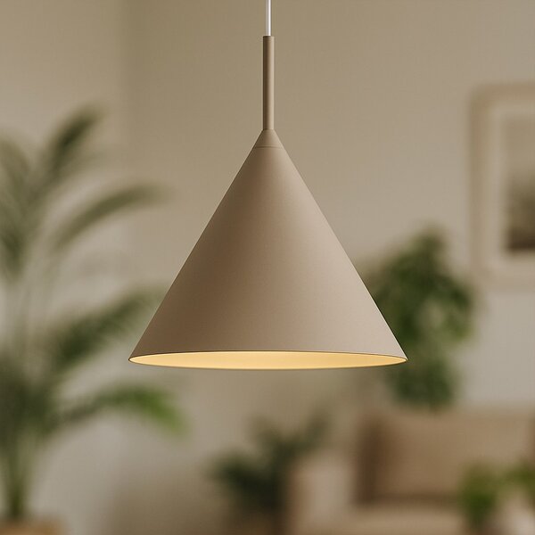 Závěsné svítidlo Capital, 1x tmavě obéžové kovové stínítko, (fi 32cm), be