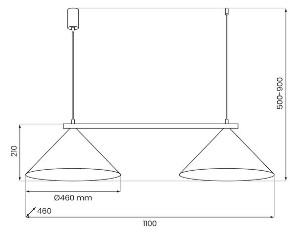 Závěsné svítidlo Capital, 2x tmavě obéžové kovové stínítko, (fi 46cm), be