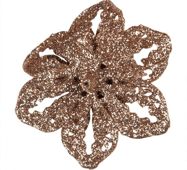 Umělá květina / dekorace magnolie bronzová – 6x2 cm