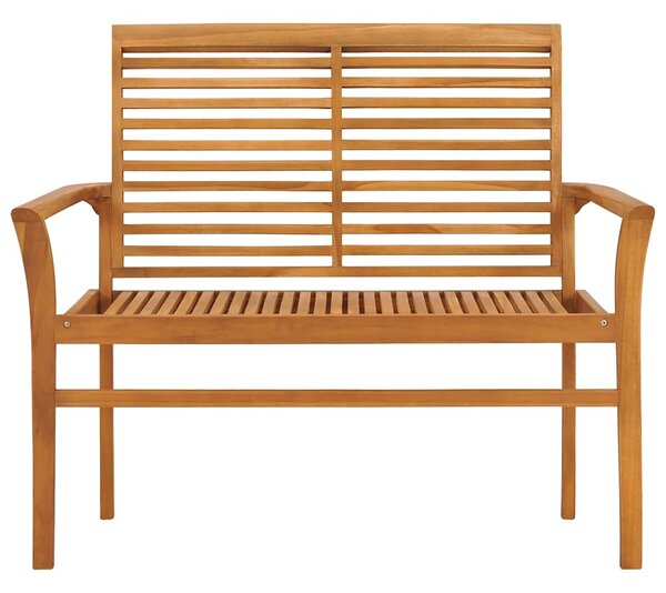 Zahradní lavice se zelenou poduškou 112 cm masivní teak 3062669