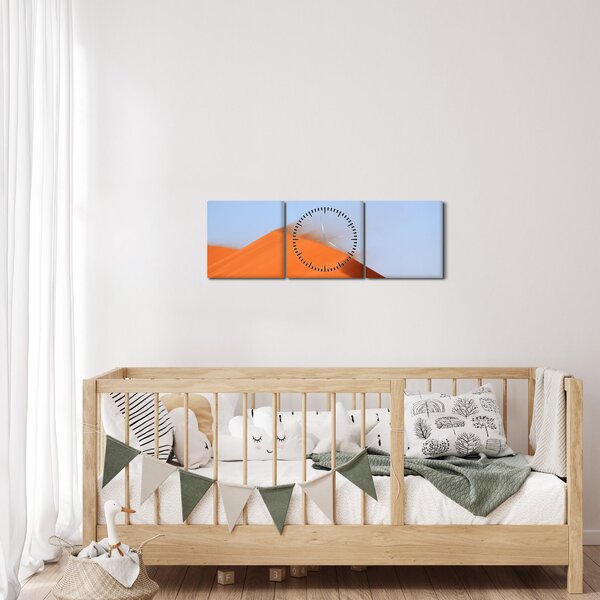 Obraz písečné pouště (s hodinami) (90x30 cm)