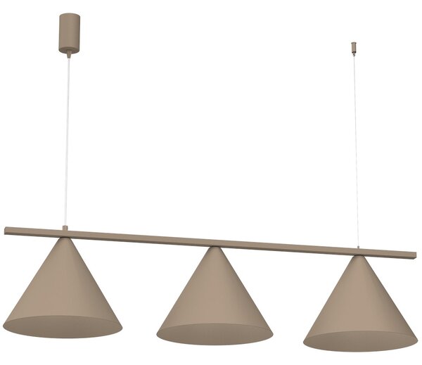 Závěsné svítidlo Capital, 3x tmavě obéžové kovové stínítko, (fi 32cm), be