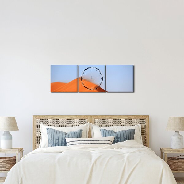 Obraz písečné pouště (s hodinami) (90x30 cm)