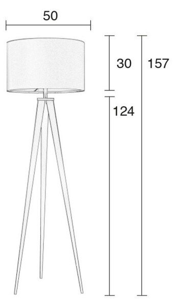 Černo-šedá stojací lampa Zuiver Tripod, ø 50 cm